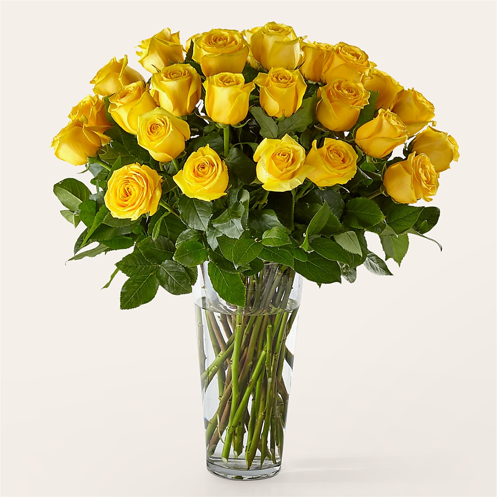 Long Stem Yellow Rose Bouquet – The Flower Gallery, Linden NJ