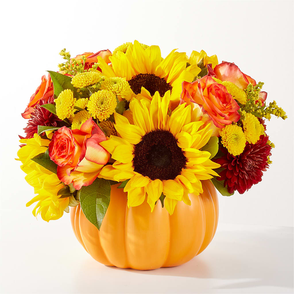 Golden Gourd Pumpkin Bouquet – The Flower Gallery, Linden NJ