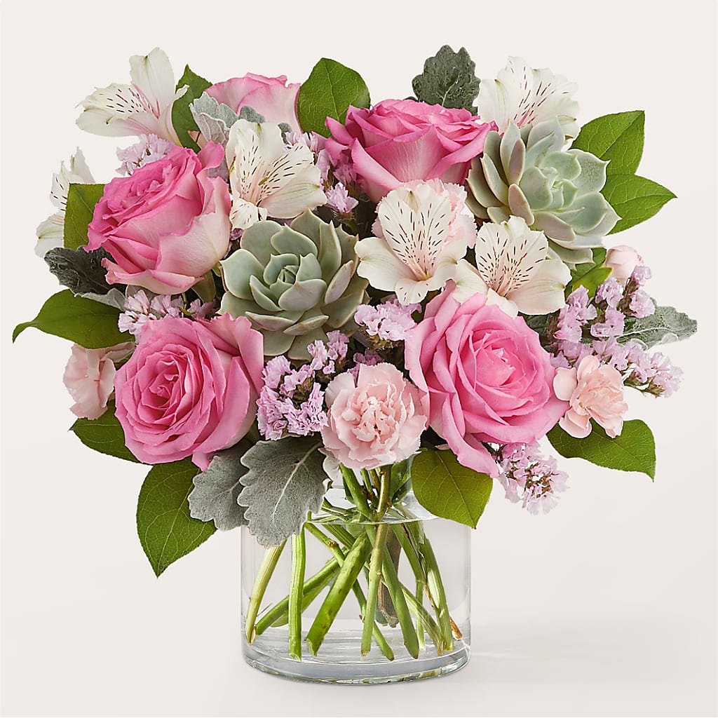 Dusty Rose Bouquet – The Flower Gallery, Linden NJ