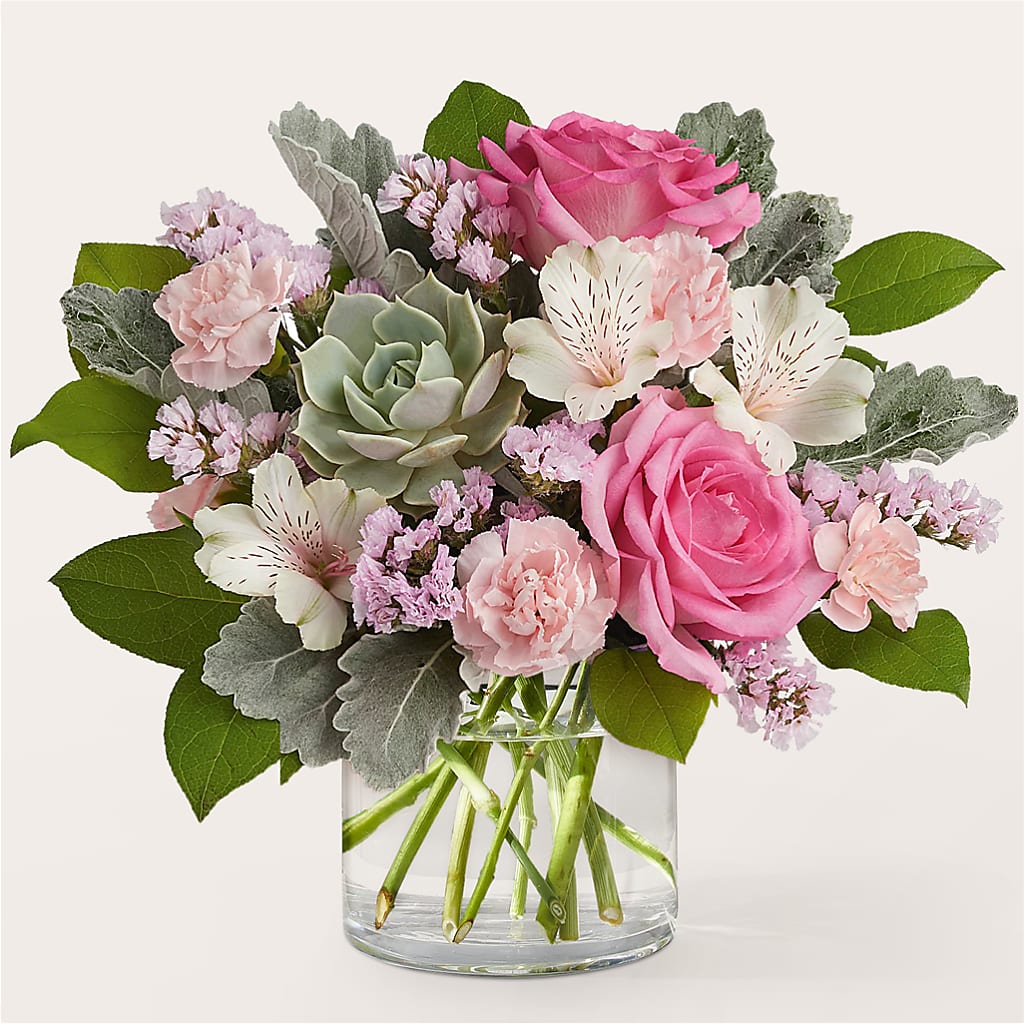 Dusty Rose Bouquet – The Flower Gallery, Linden NJ