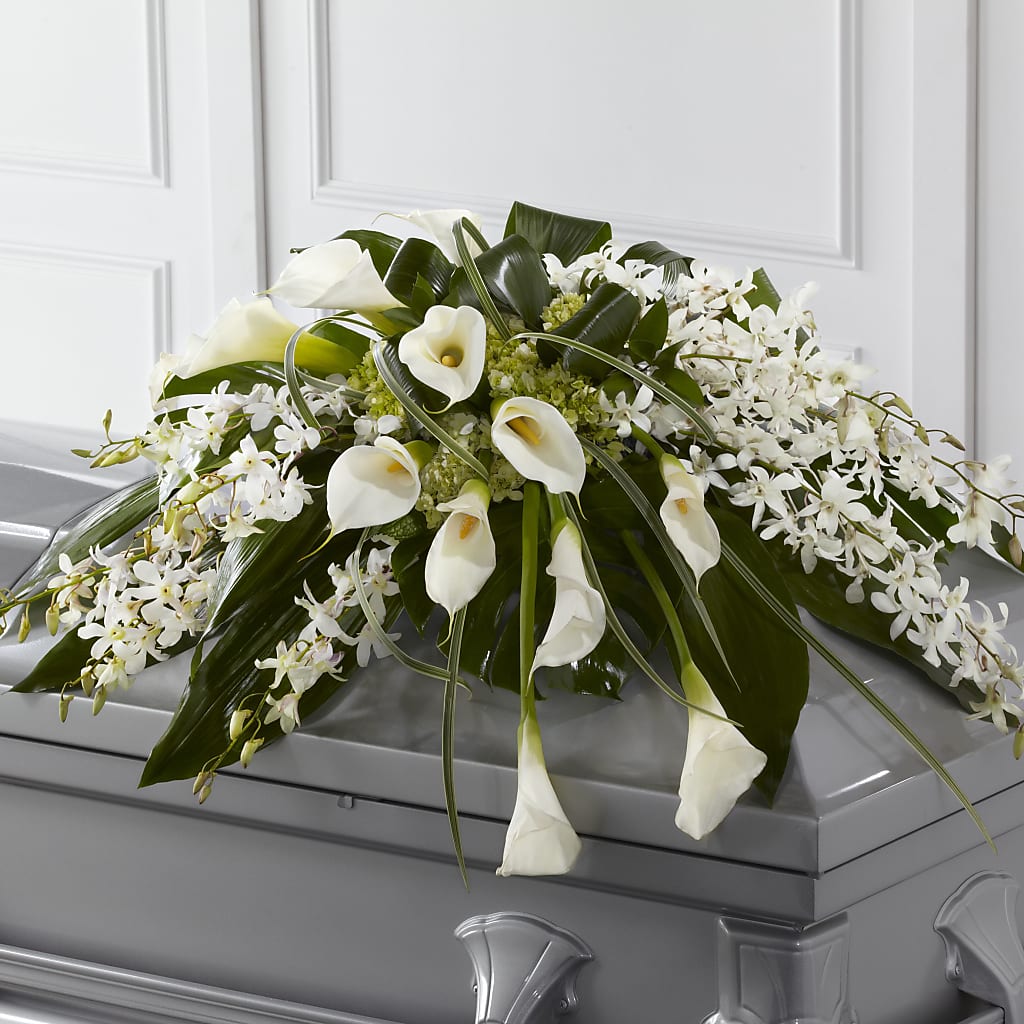 Angel Wings Casket Spray – The Flower Gallery, Linden NJ