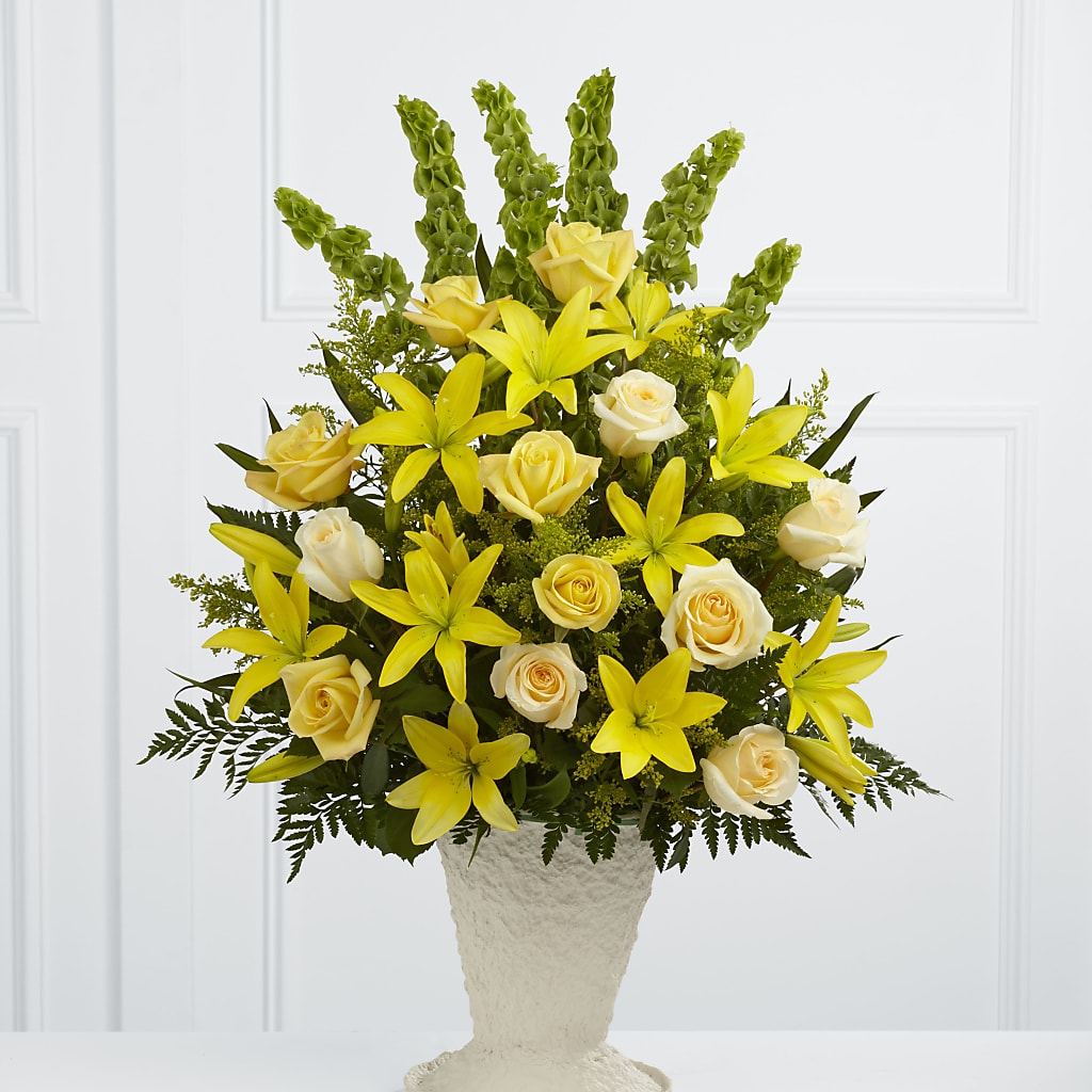 Golden Memories Arrangement – The Flower Gallery, Linden NJ