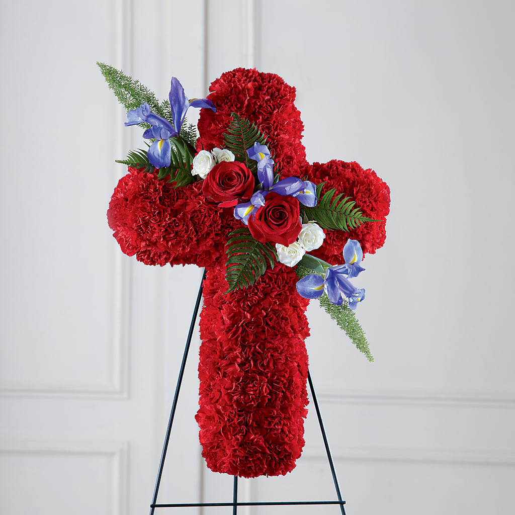 Faithful Hero Floral Cross – The Flower Gallery, Linden NJ