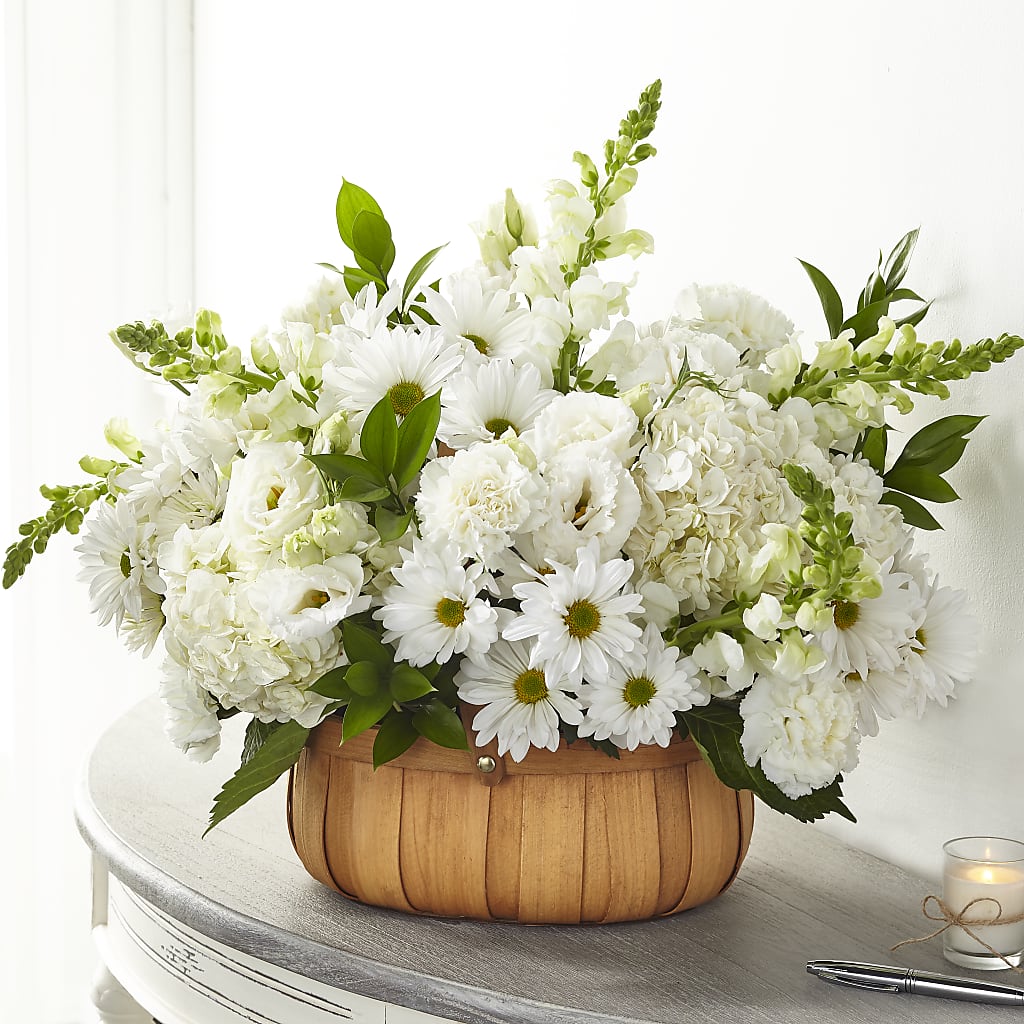 Pure Ivory Basket – The Flower Gallery, Linden NJ
