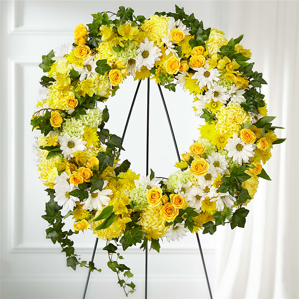 Golden Remembrance Wreath – The Flower Gallery, Linden NJ