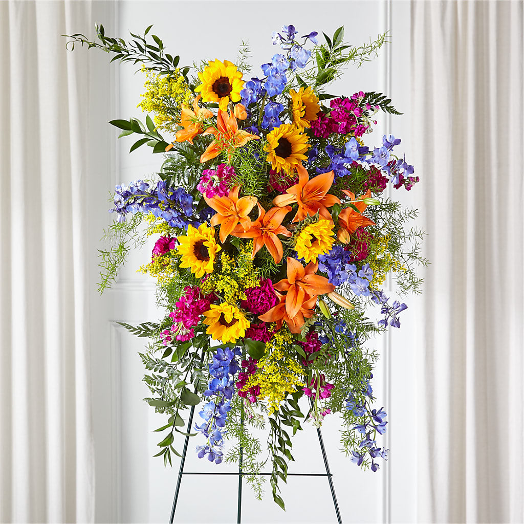 Sunlit Memories Standing Spray (Standard) – The Flower Gallery, Linden NJ