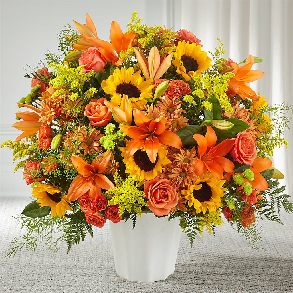 Harvest Thoughts Floor Basket – The Flower Gallery, Linden NJ