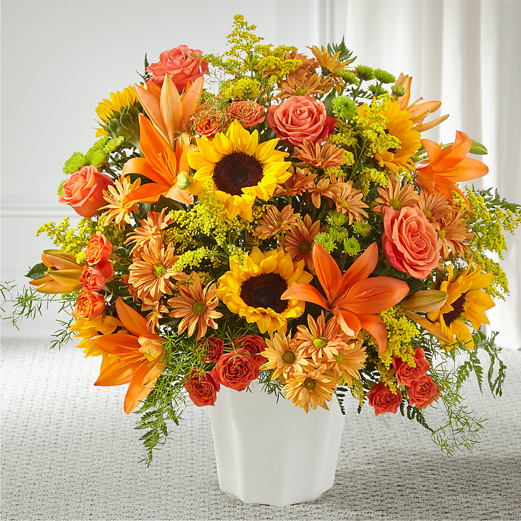 Harvest Thoughts Floor Basket – The Flower Gallery, Linden NJ