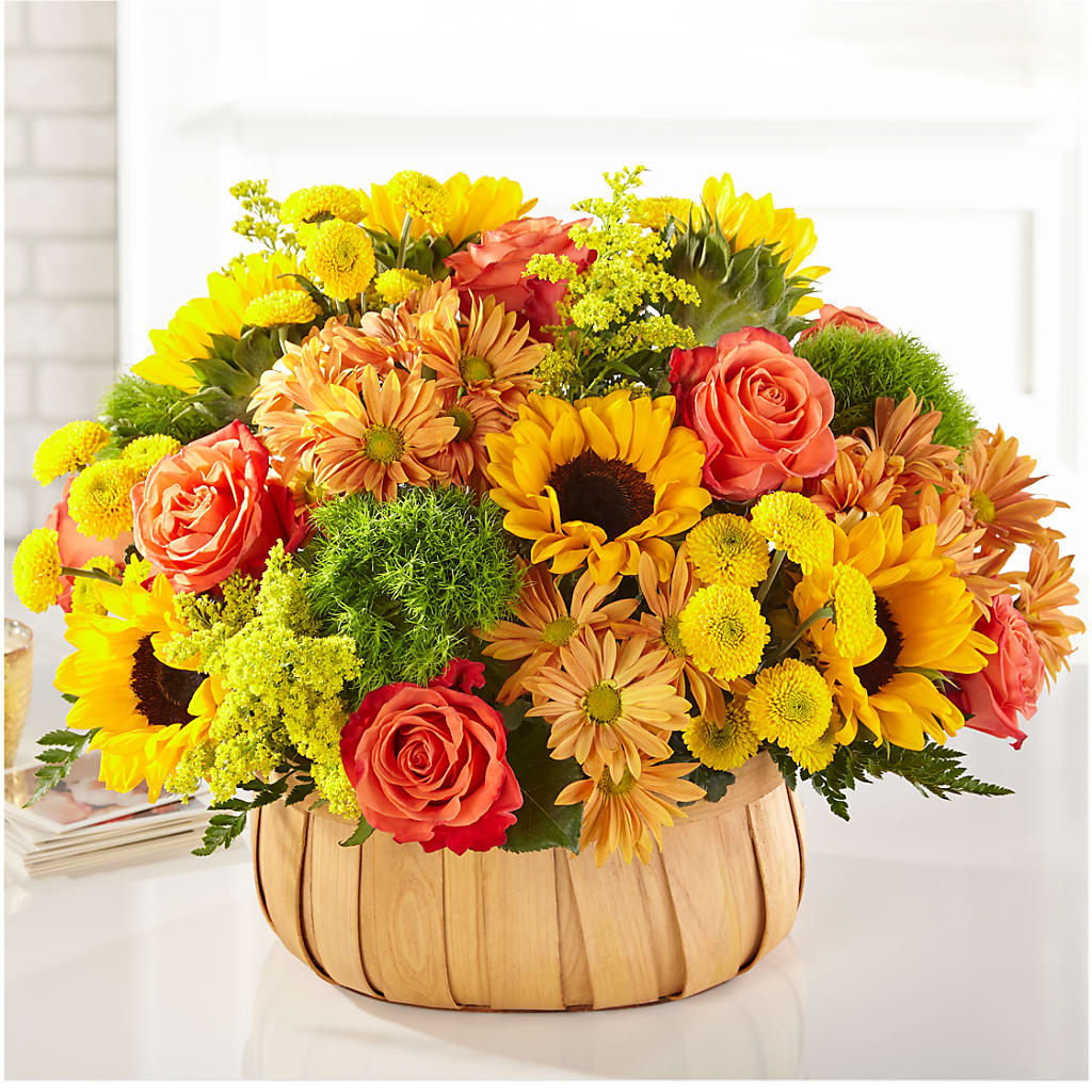 Harvest Sunflower Basket – The Flower Gallery, Linden NJ