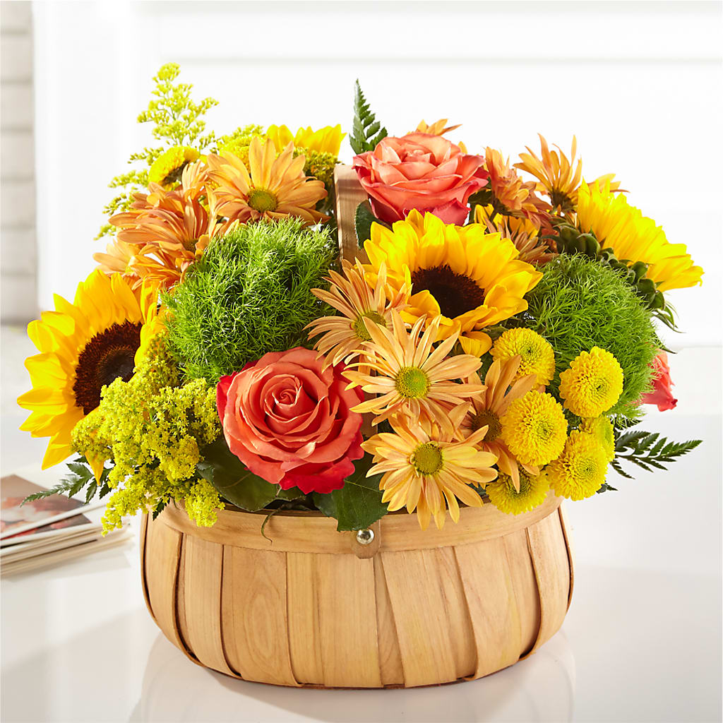 Harvest Sunflower Basket – The Flower Gallery, Linden NJ