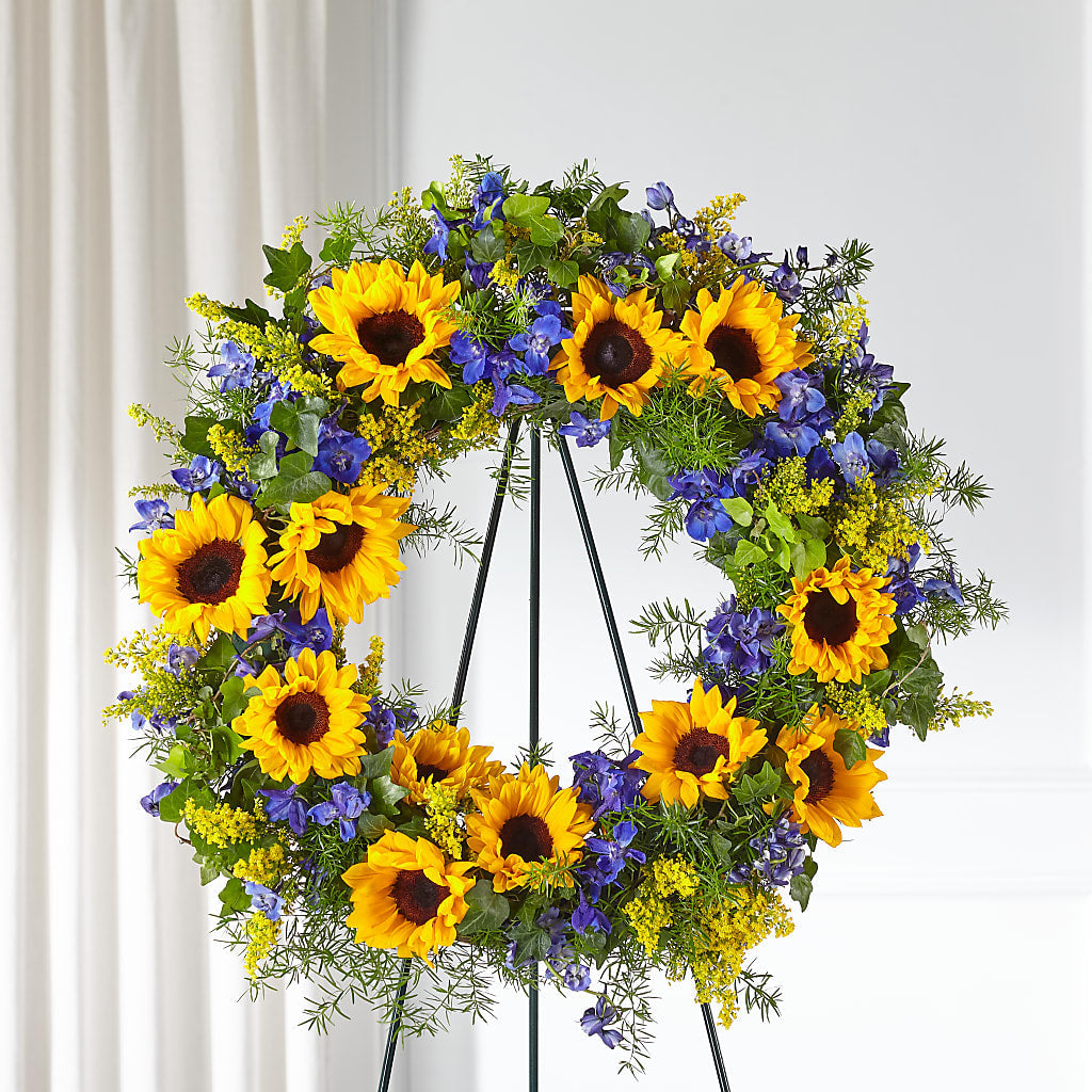 Bright Rays Wreath – The Flower Gallery, Linden NJ