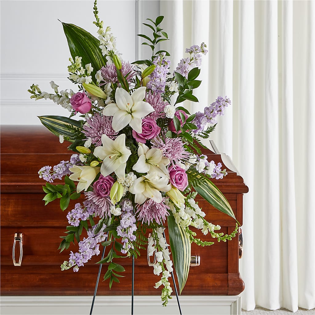 Grateful Hearts Standing Spray – The Flower Gallery, Linden NJ