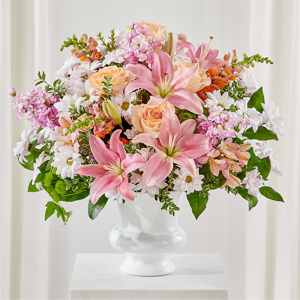 Heartfelt Gesture Urn Arrangement – The Flower Gallery, Linden NJ