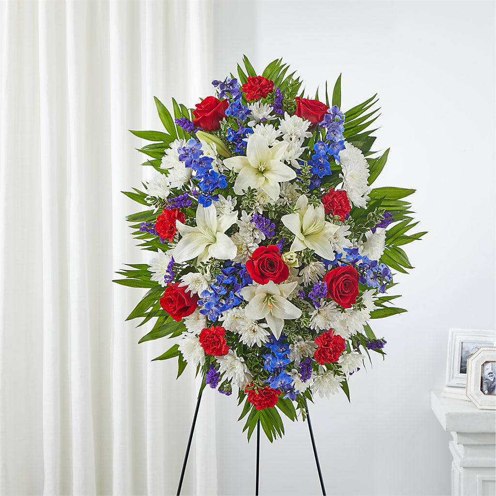 Cherished Service Standing Spray – The Flower Gallery, Linden NJ