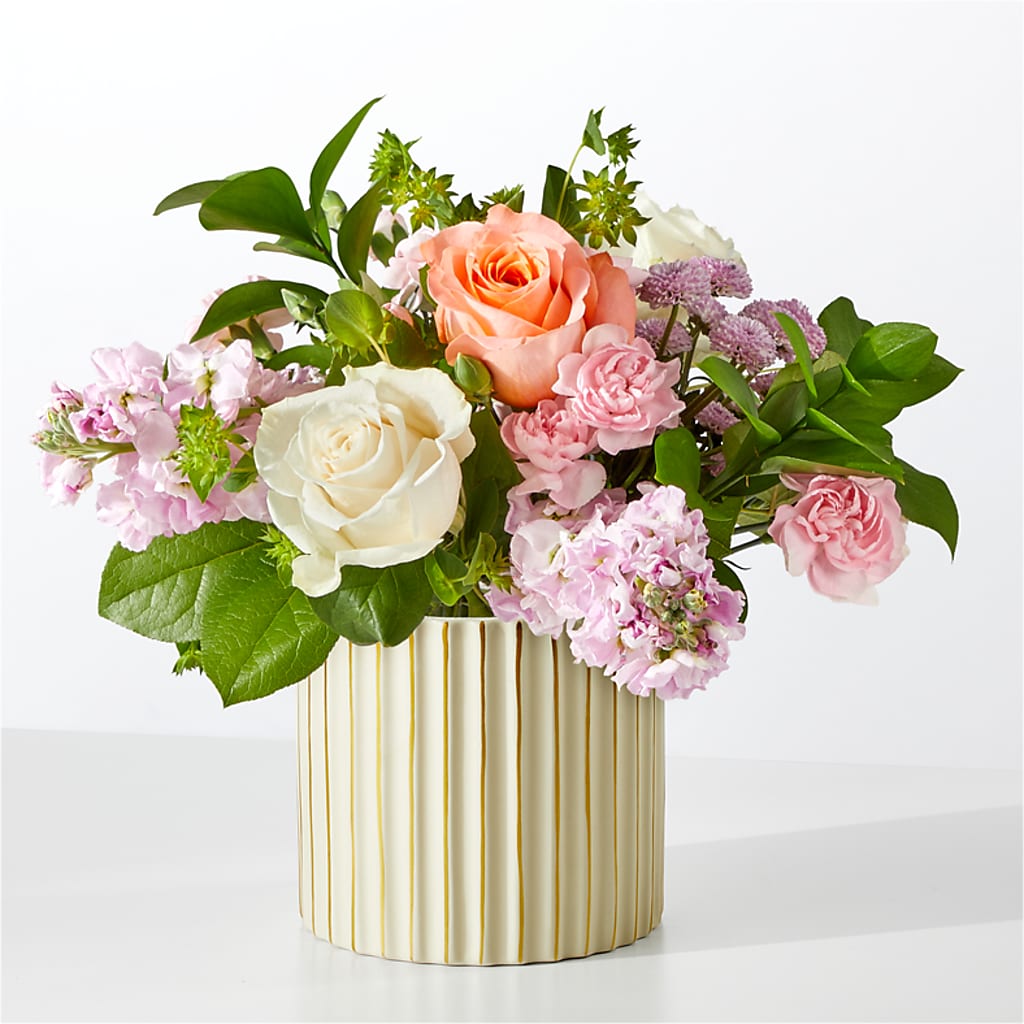 French Market Bouquet with Ivory Vase – The Flower Gallery, Linden NJ