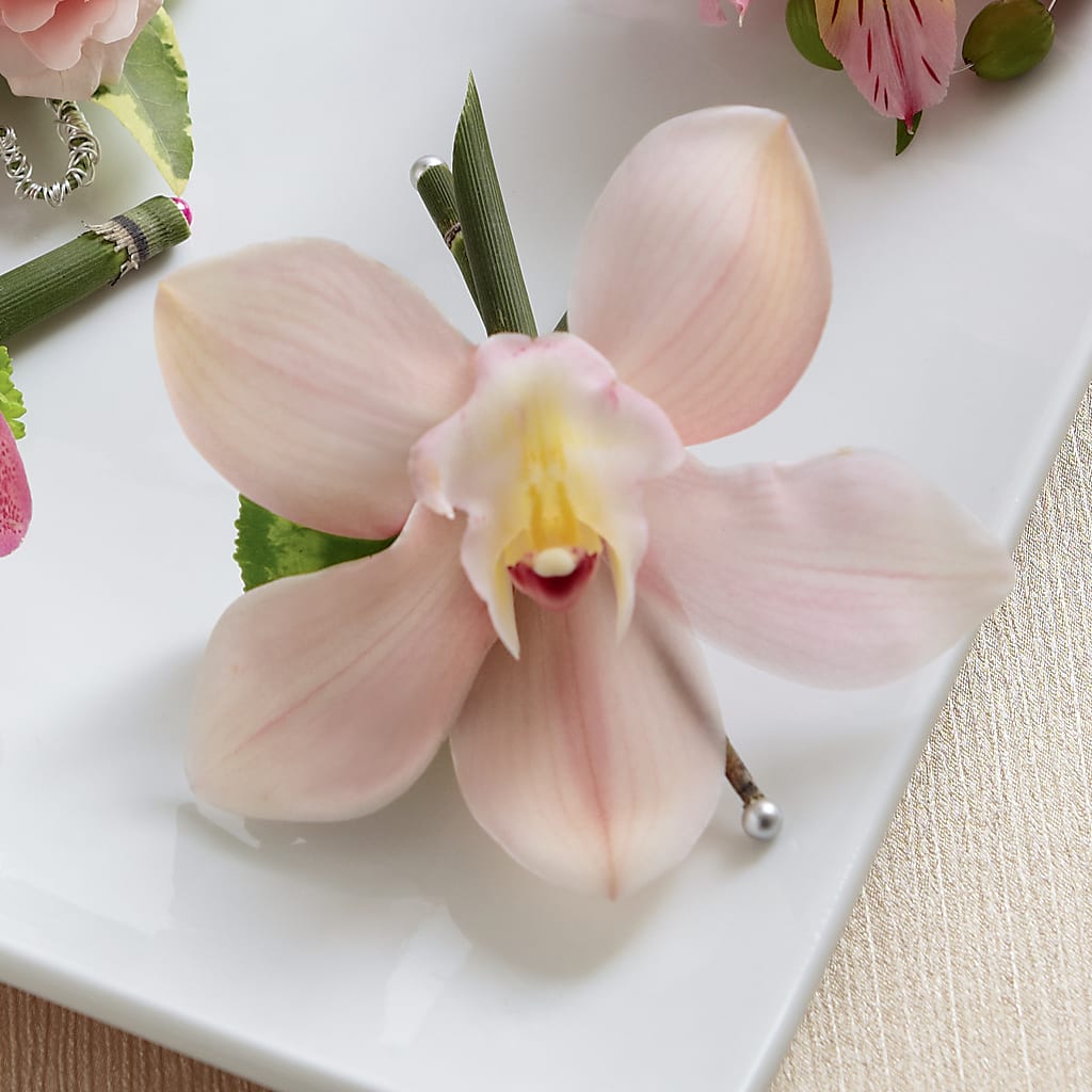 Pink Cymbidium Boutonniere – The Flower Gallery, Linden NJ