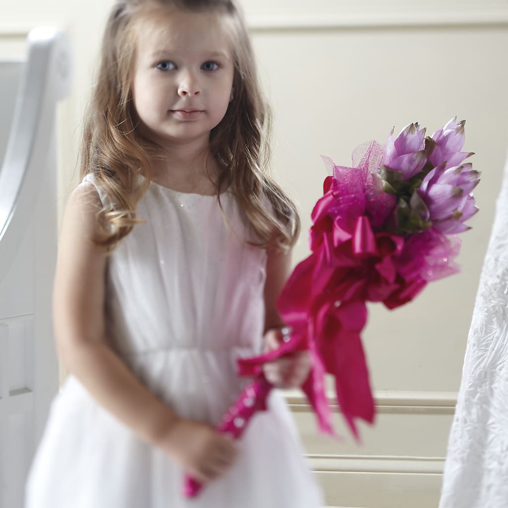 Sparkle Pink Flower Girl Bouquet – The Flower Gallery, Linden NJ