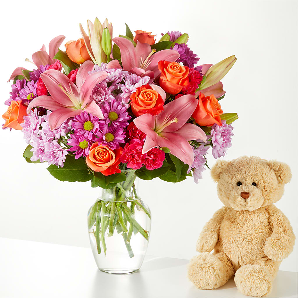 One and Only Bouquet and Bear Bundle –  The Flower Gallery, Linden NJ