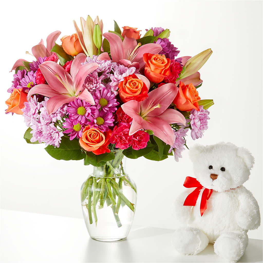 One and Only Bouquet and Bear Bundle –  The Flower Gallery, Linden NJ