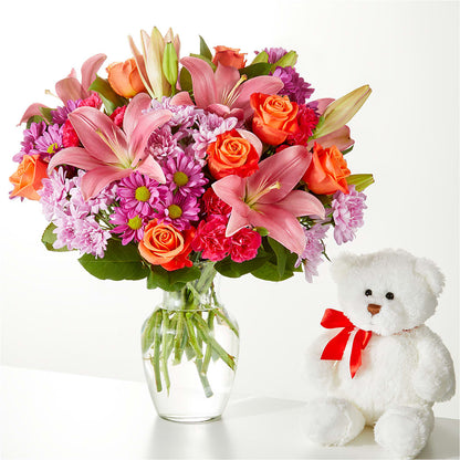 One and Only Bouquet and Bear Bundle –  The Flower Gallery, Linden NJ