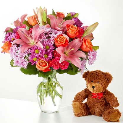 One and Only Bouquet and Bear Bundle –  The Flower Gallery, Linden NJ