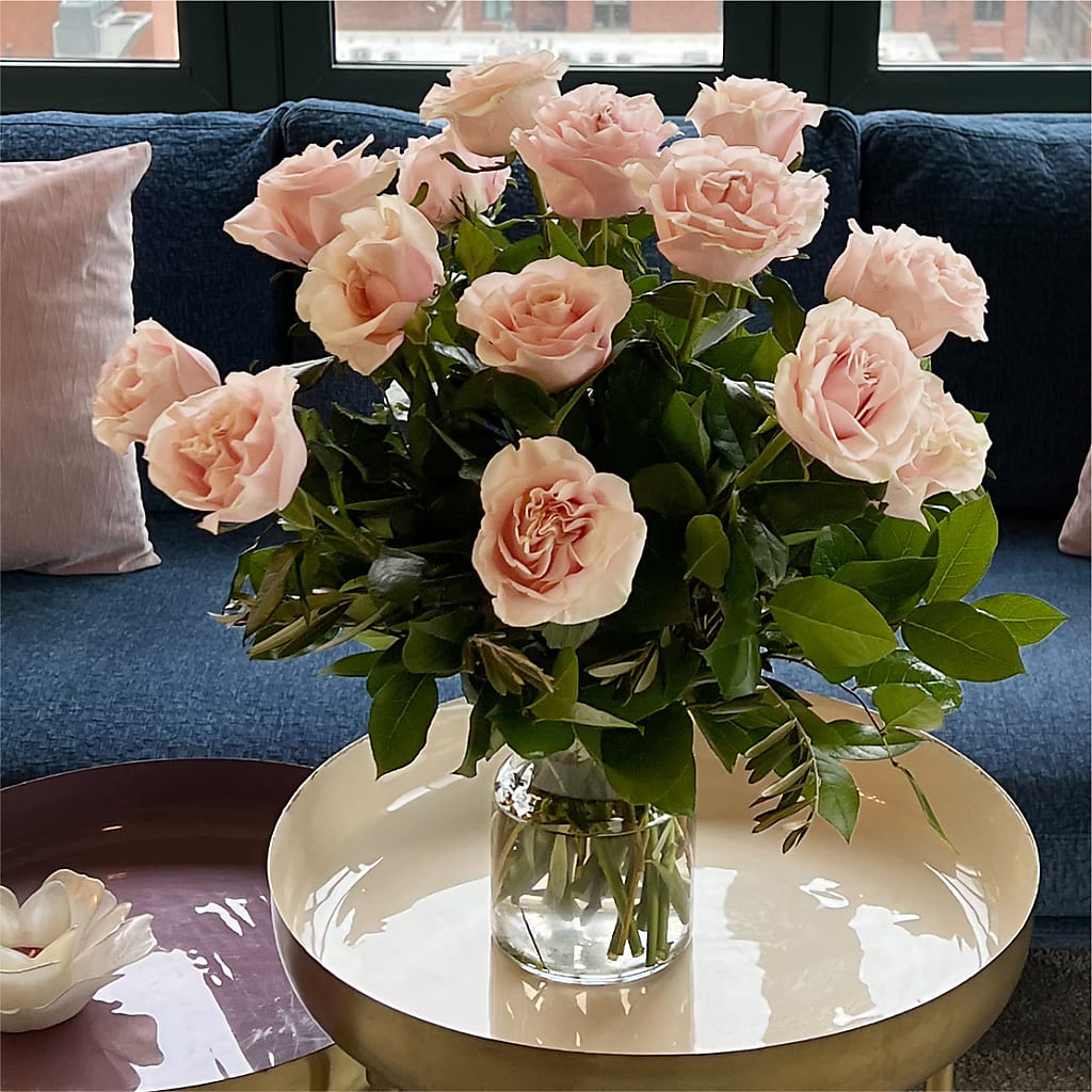 Long Stem Pink Rose Bouquet –  The Flower Gallery, Linden NJ