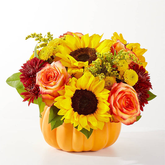 Golden Gourd Pumpkin Bouquet –  The Flower Gallery, Linden NJ