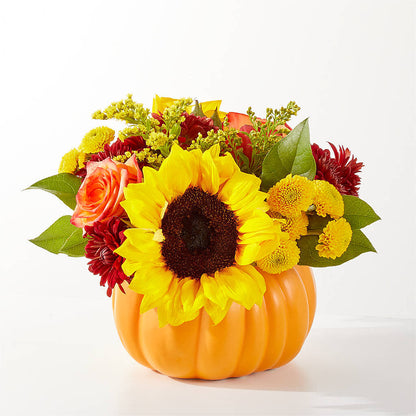 Golden Gourd Pumpkin Bouquet –  The Flower Gallery, Linden NJ