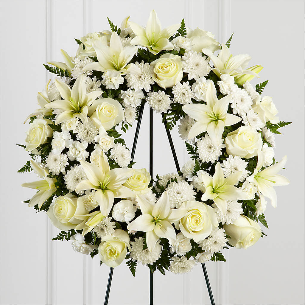 Treasured Tribute Wreath –  The Flower Gallery, Linden NJ