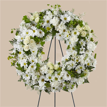 Faithful Wishes Wreath –  The Flower Gallery, Linden NJ