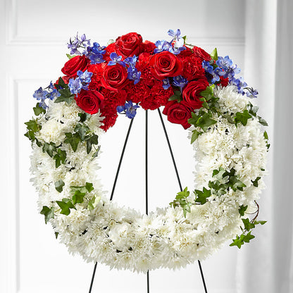 Patriotic Passion Wreath –  The Flower Gallery, Linden NJ
