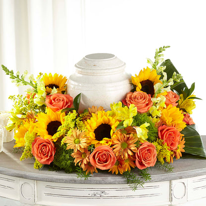 Faithful Sunflower Cremation Adornment –  The Flower Gallery, Linden NJ