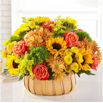 Harvest Sunflower Basket –  The Flower Gallery, Linden NJ