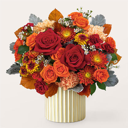 Merlot Bouquet with Ivory Vase –  The Flower Gallery, Linden NJ