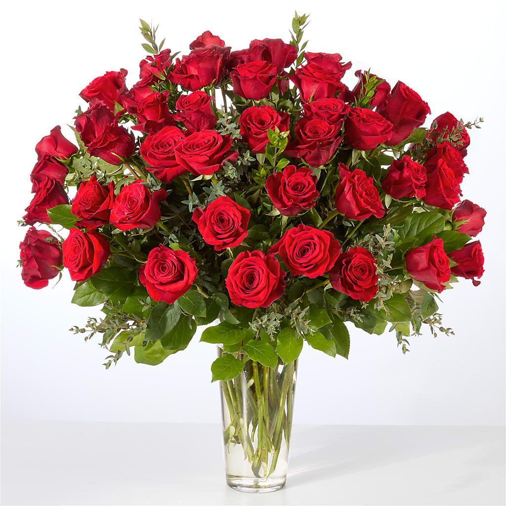 Forever Yours Fifty Stem Red Rose Bouquet –  The Flower Gallery, Linden NJ