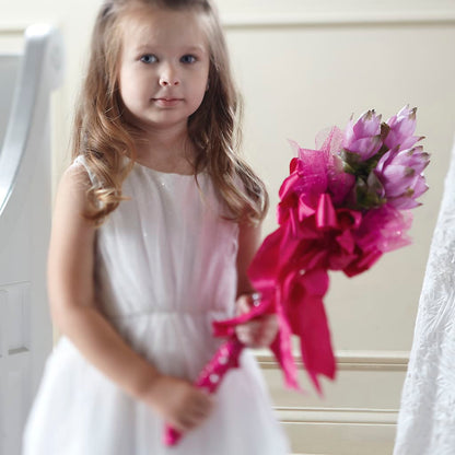 Sparkle Pink Flower Girl Bouquet –  The Flower Gallery, Linden NJ
