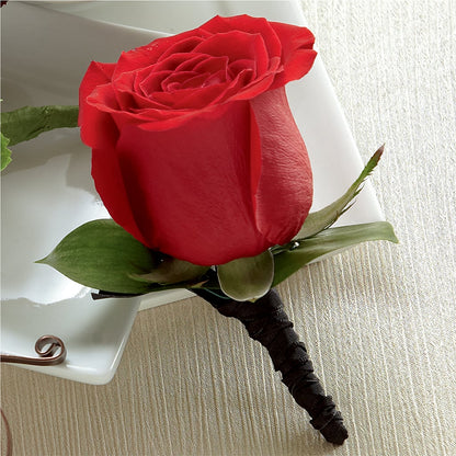 Red Rose Boutonniere –  The Flower Gallery, Linden NJ